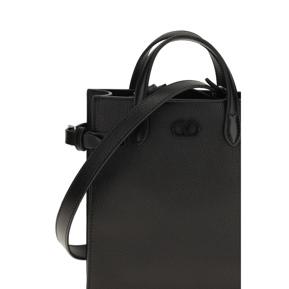 Valentino Garavani Black Calf Leather Shoulder Bag