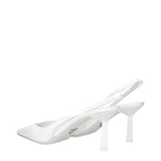 Prada White Leather High Heel Pumps