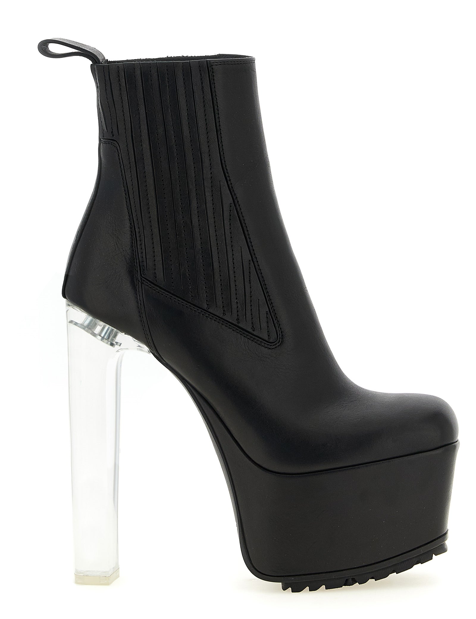 Rick Owens Black Calfskin Ankle Boots