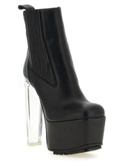 Rick Owens Black Calfskin Ankle Boots