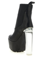 Rick Owens Black Calfskin Ankle Boots