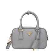 Prada Gray Leather Handbag