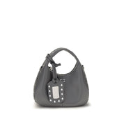Ganni Gray Leather Shoulder Bag