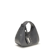 Ganni Gray Leather Shoulder Bag