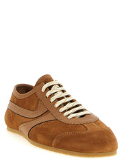 Dries Van Noten Beige Calfskin Low Top Sneakers