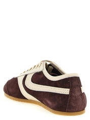 Dries Van Noten Bordeaux Calfskin Low Top Sneakers
