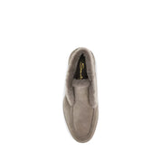Santoni Beige Faux Fur Suede Ankle Boots
