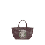 Ganni Bordeaux Cotton Shoulder Bag