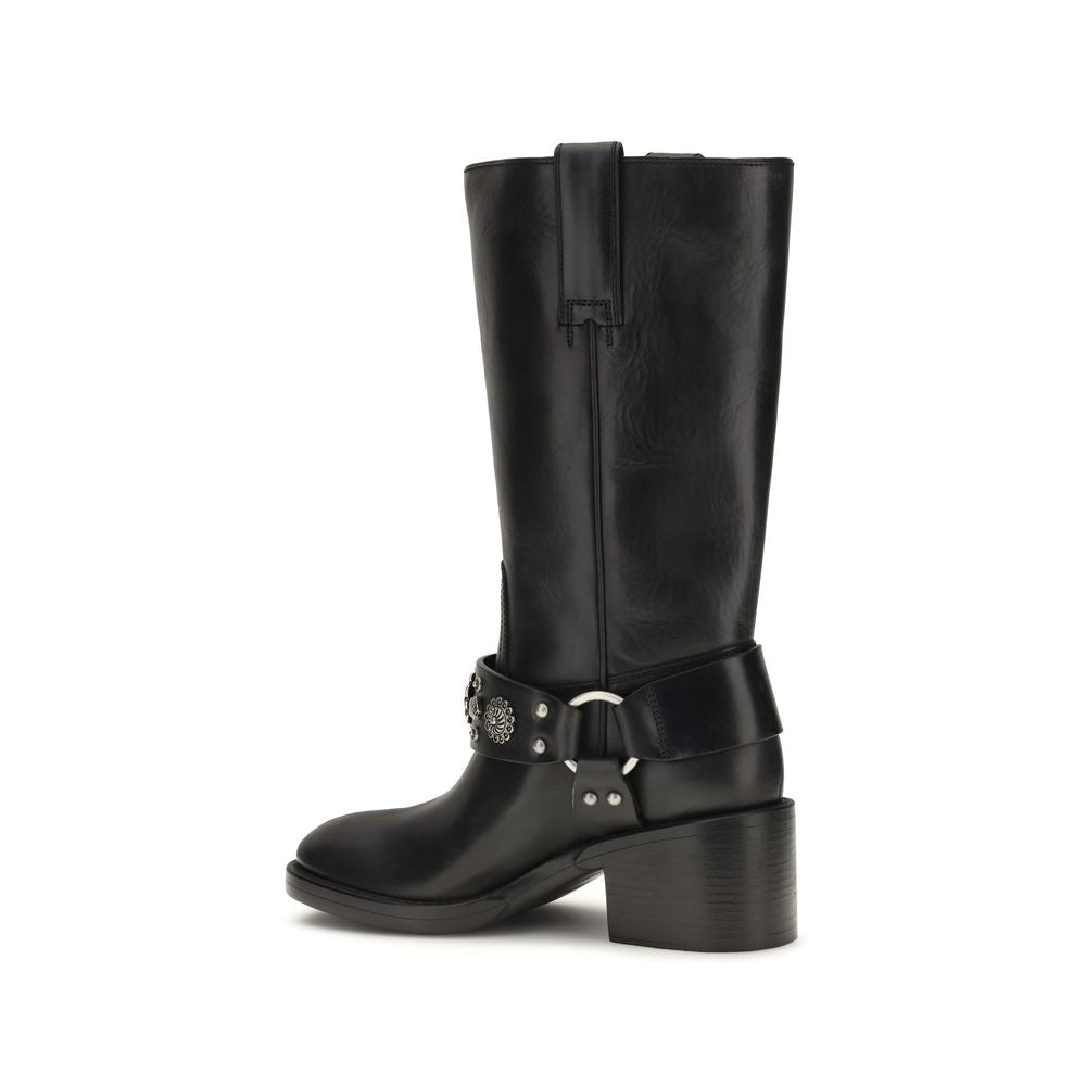 Chloé Black Calf Leather Knee-high Boots