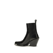 Rabanne Black Calf Leather Ankle Boots
