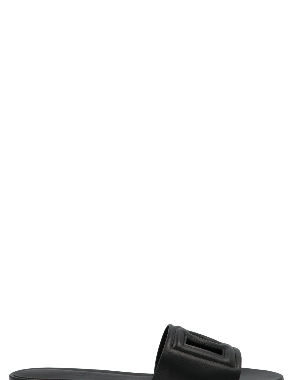 Dolce & Gabbana Black Calfskin Slides