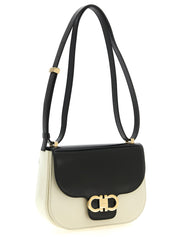 Ferragamo Black/White Calfskin Crossbody Bag