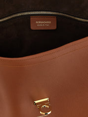 Ferragamo Cognac Brown Calfskin Shoulder Bag