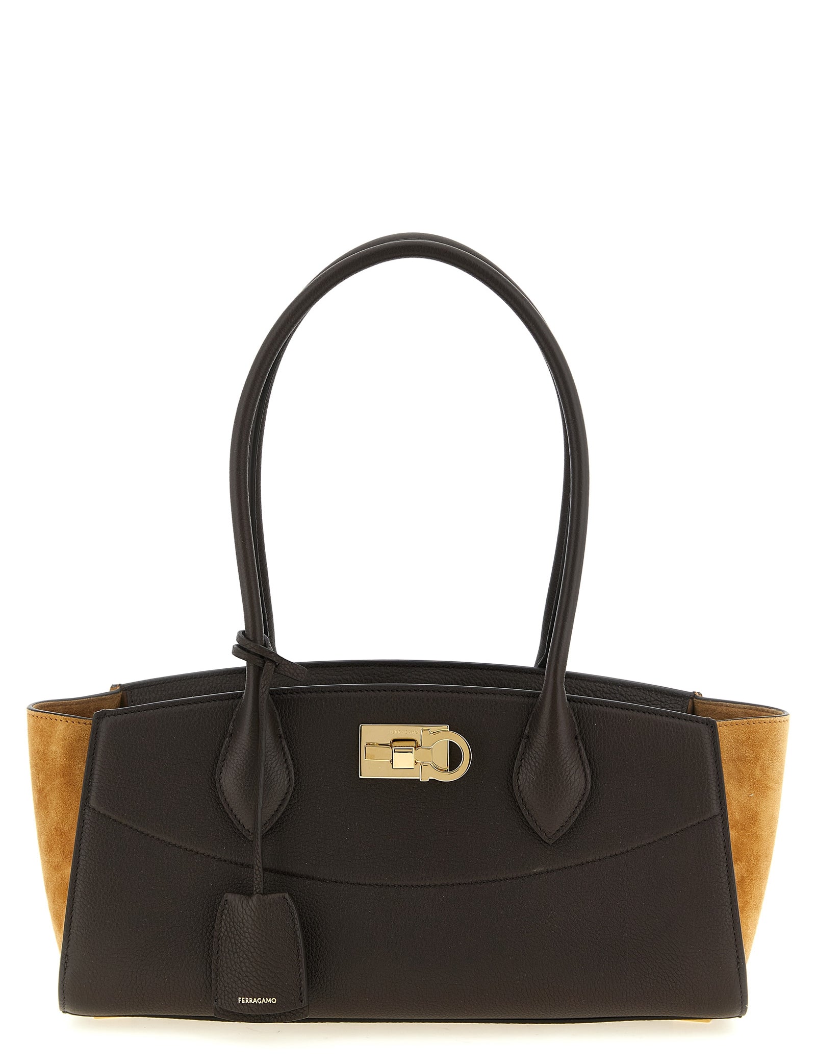 Ferragamo Brown Calfskin Shoulder Bag