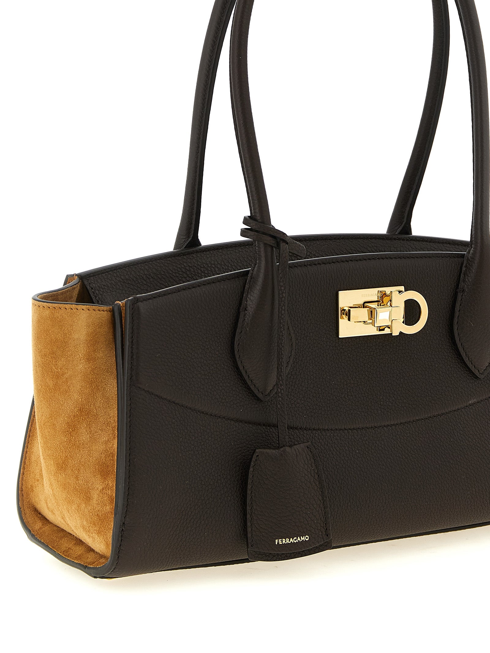 Ferragamo Brown Calfskin Shoulder Bag