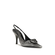 Prada Gray Goatskin Slingback Pumps