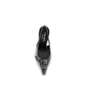 Prada Gray Goatskin Slingback Pumps