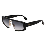 Victoria Beckham Black Metal & Plastic Sunglasses