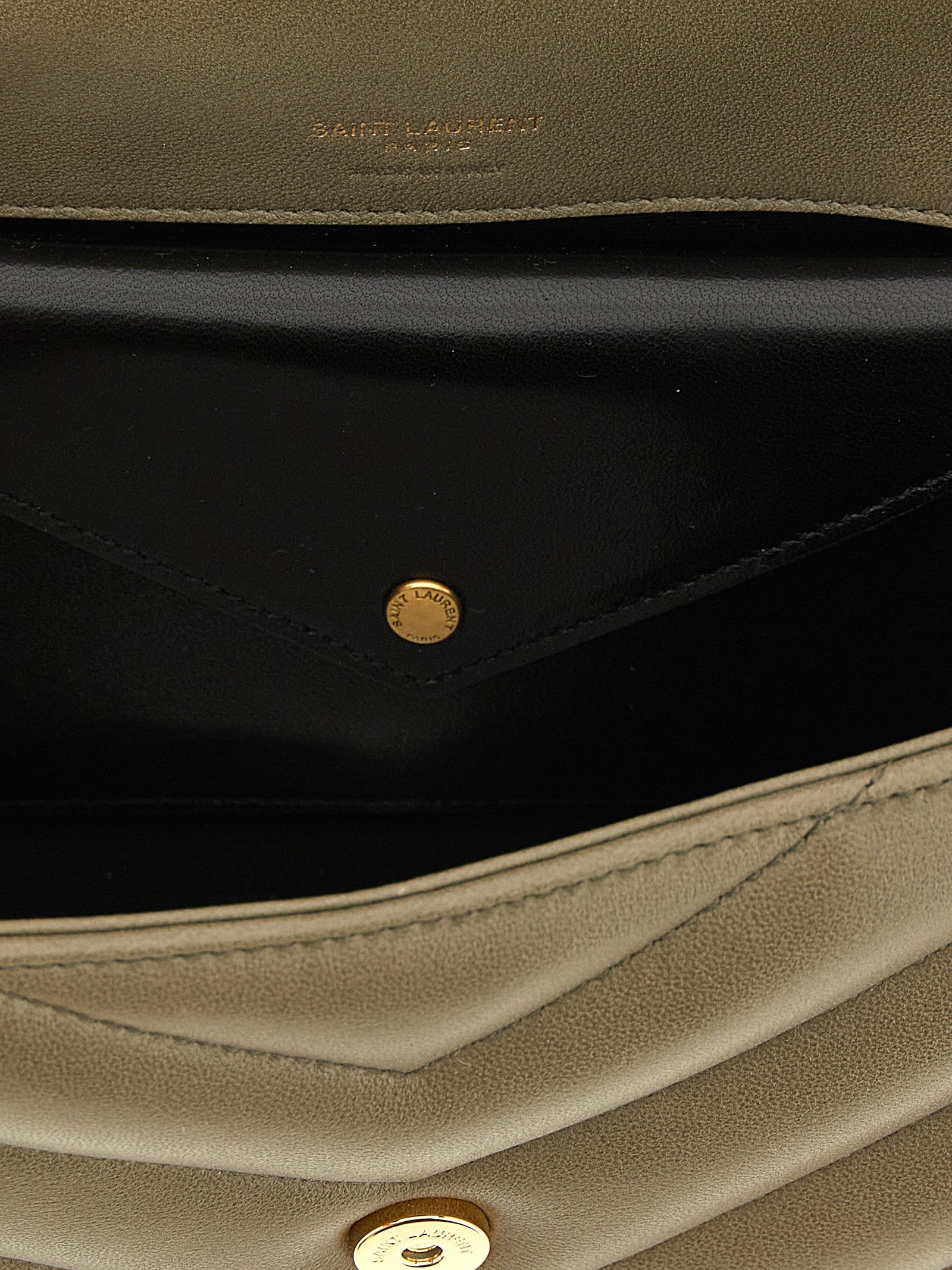 Saint Laurent Green Lamb Leather Shoulder Bag