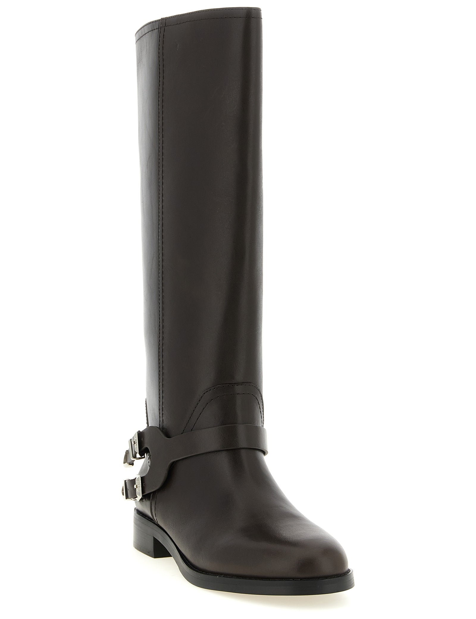 PINKO Black Cowhide Over The Knee Boots
