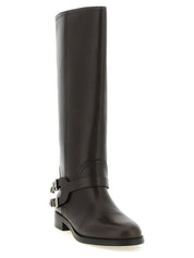 PINKO Black Cowhide Over The Knee Boots