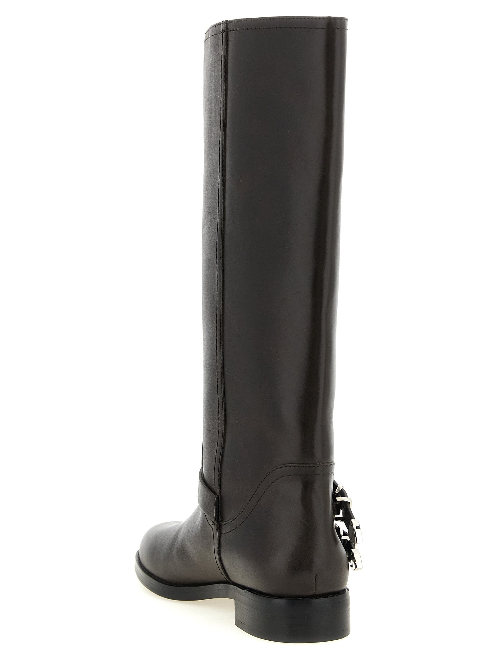 PINKO Black Cowhide Over The Knee Boots
