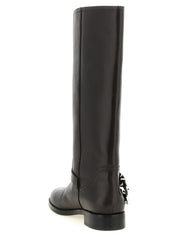 PINKO Black Cowhide Over The Knee Boots