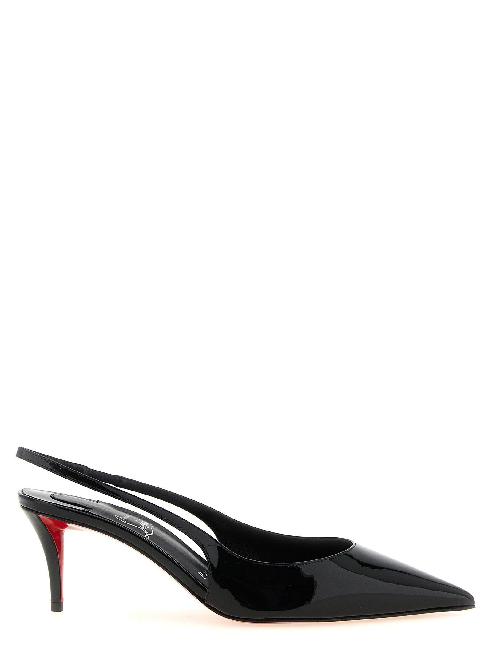 Christian Louboutin Black Calf Leather Slingback Pumps