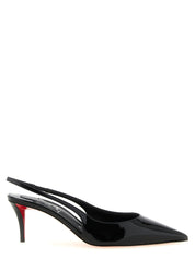 Christian Louboutin Black Calf Leather Slingback Pumps
