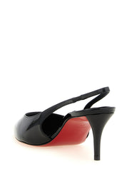 Christian Louboutin Black Calf Leather Slingback Pumps