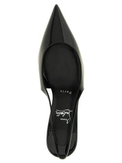 Christian Louboutin Black Calf Leather Slingback Pumps