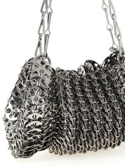 Paco Rabanne Silver Steel Shoulder Bag