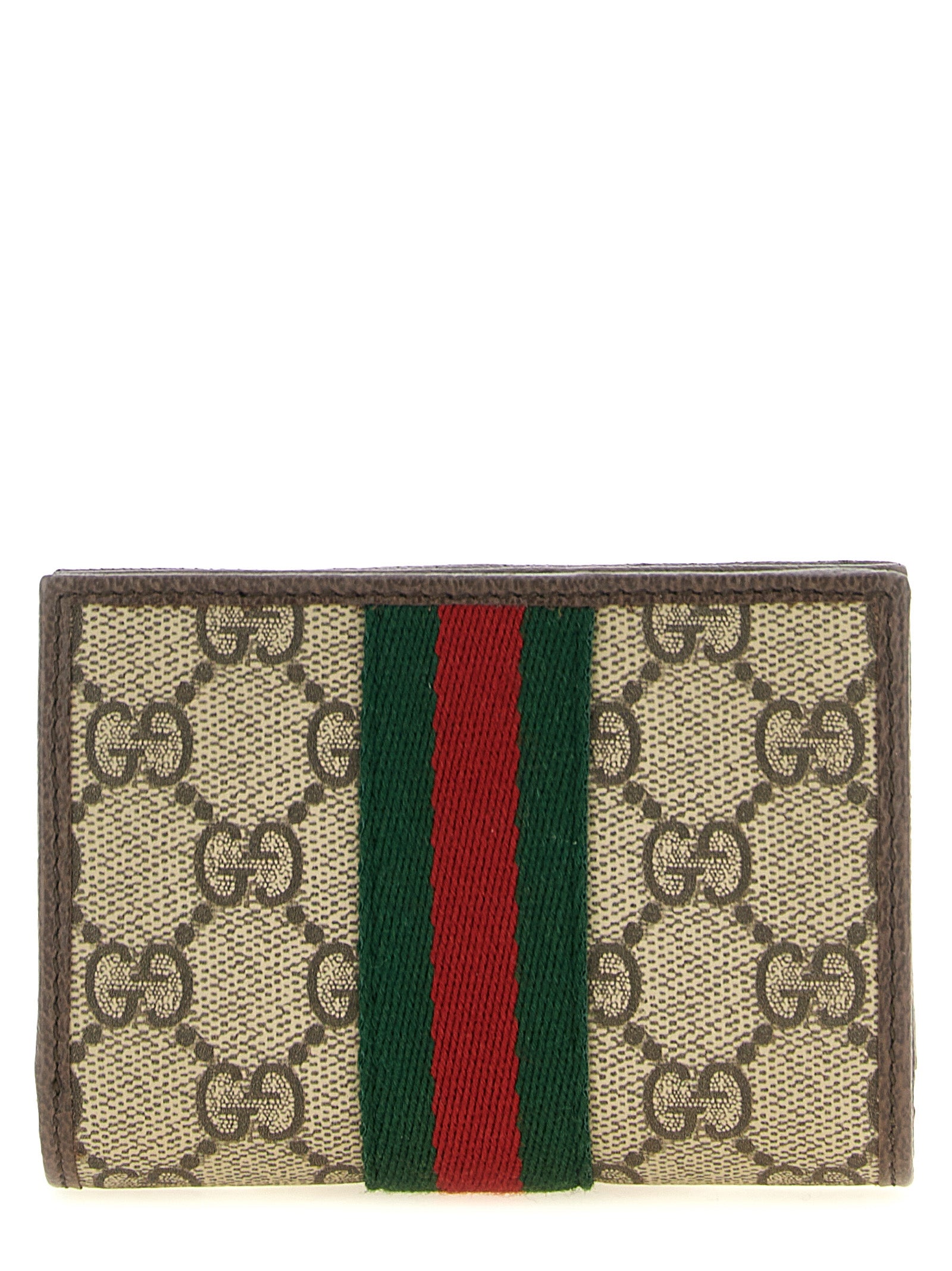 Gucci Beige and Ebony GG Supreme fabric Leather Wallets