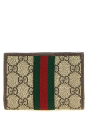 Gucci Beige and Ebony GG Supreme fabric Leather Wallets