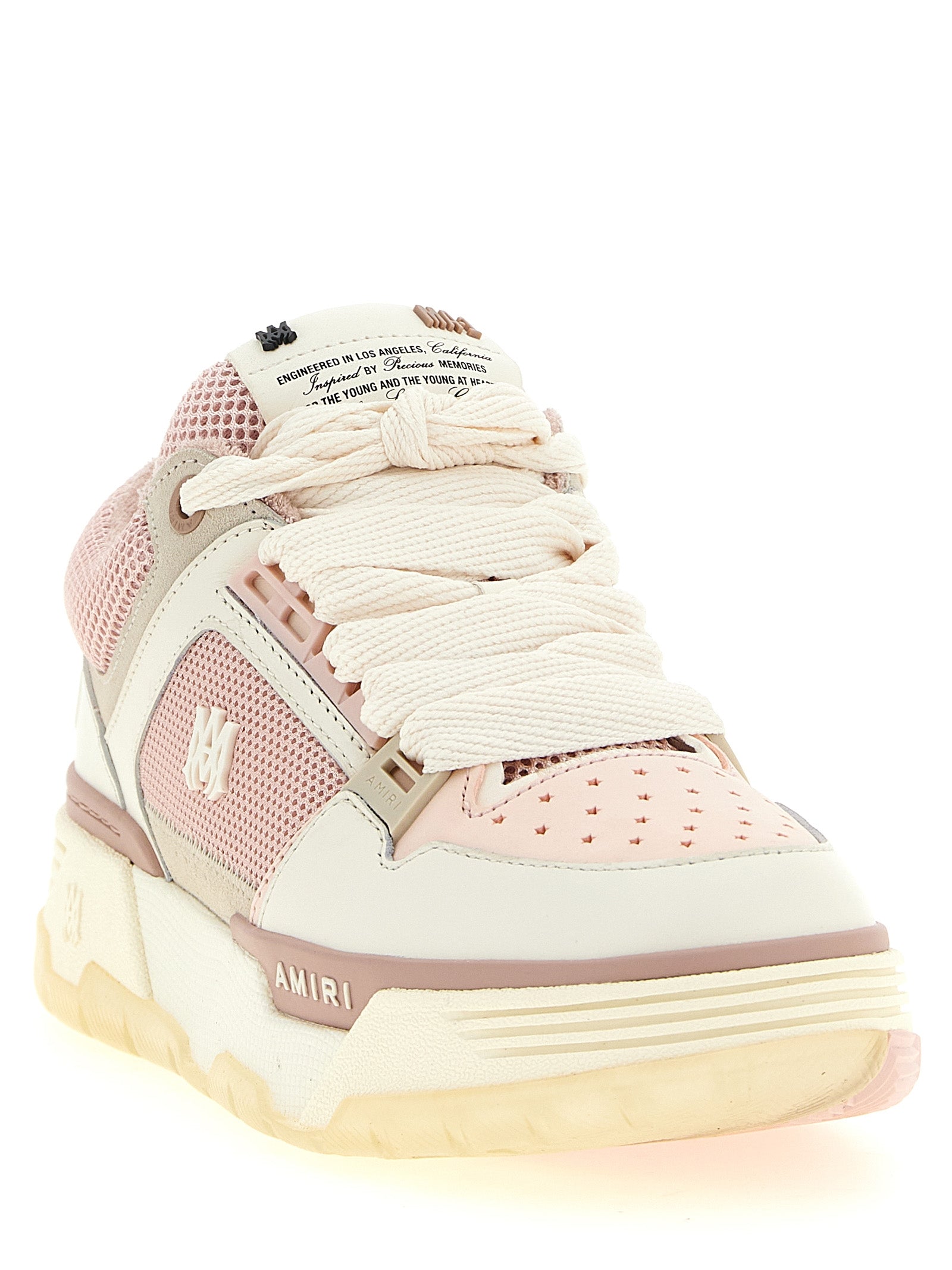 Amiri Pink Calfskin Chunky Sneakers
