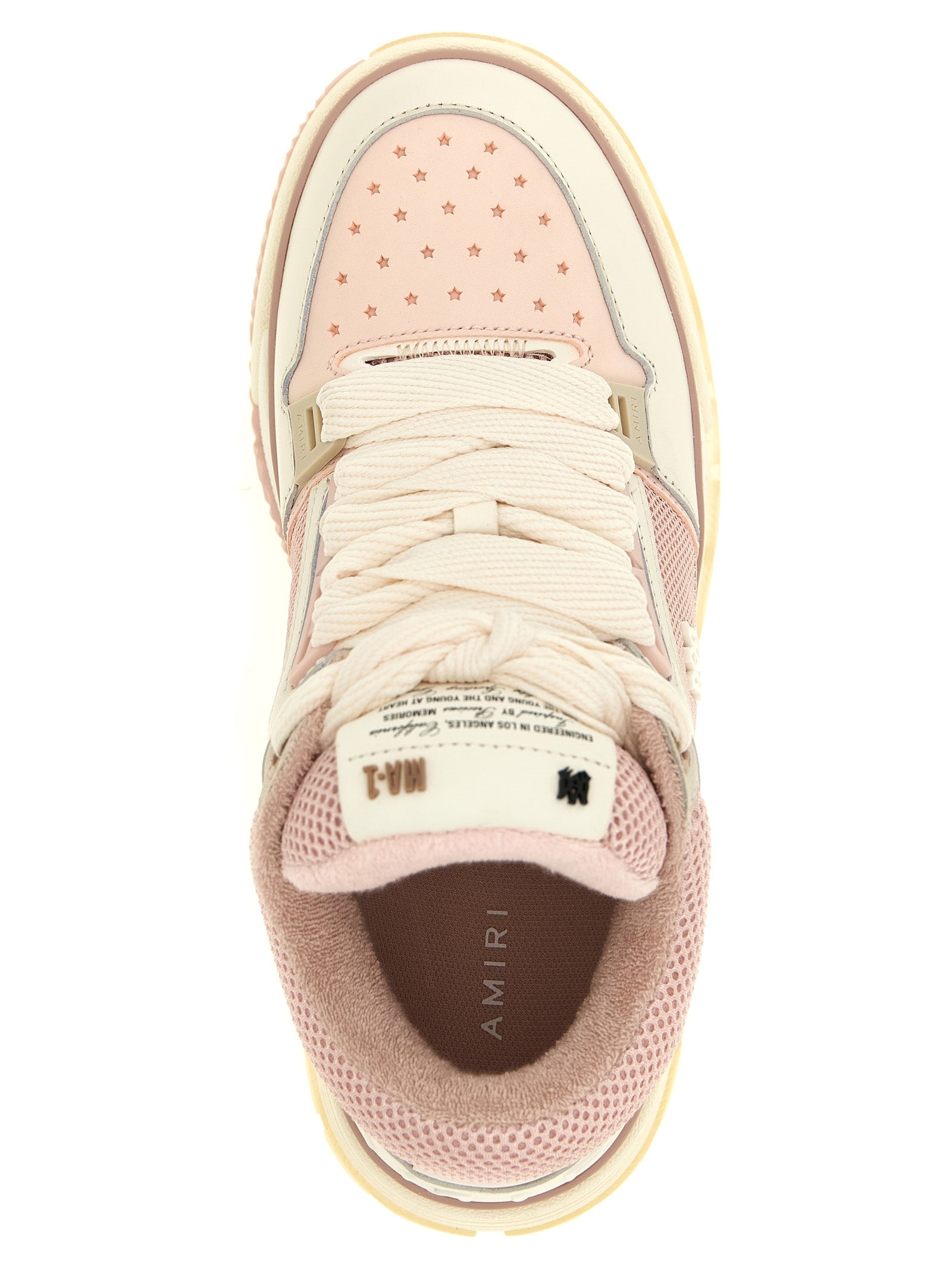 Amiri Pink Calfskin Chunky Sneakers