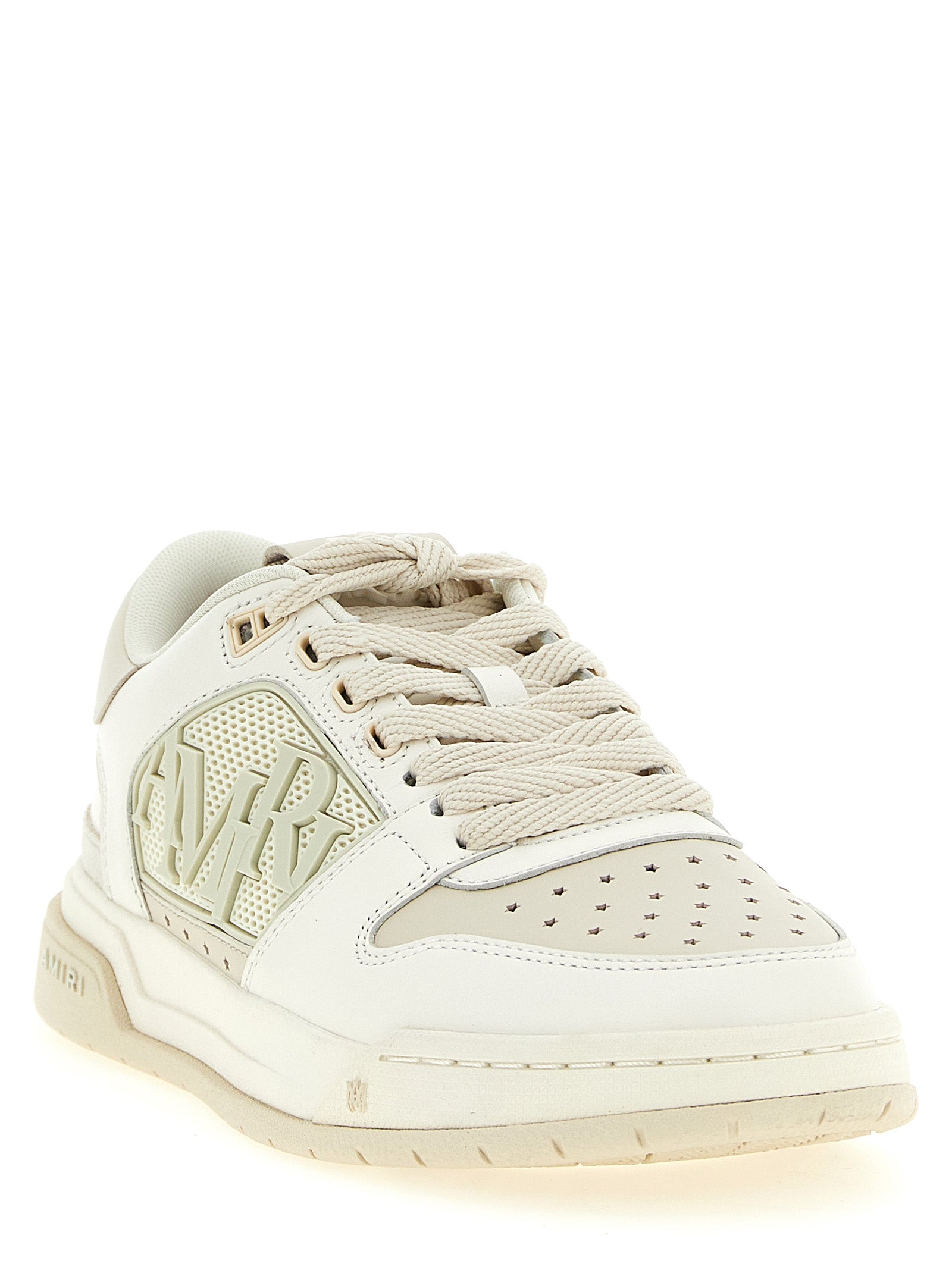 Vita låga sneakers i kalvskinn