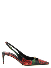 Dolce & Gabbana Multicolor Calfskin Leather Mid Heel Pumps