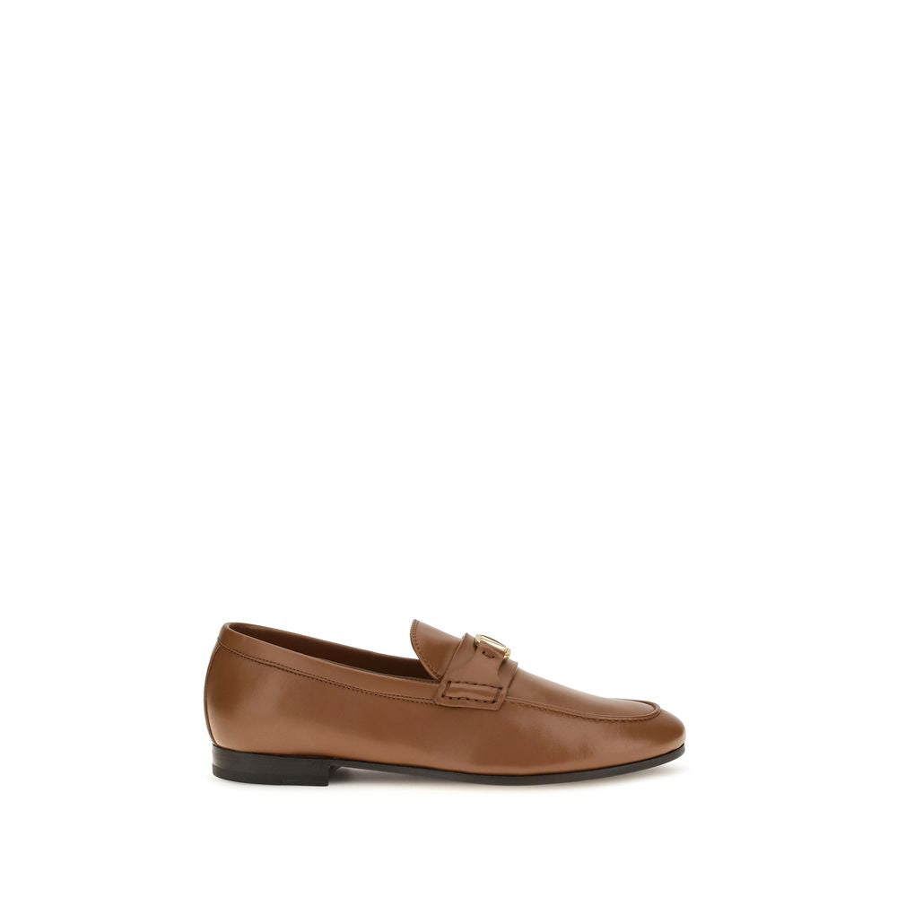 Valentino Garavani Brown Nappa Leather Loafers