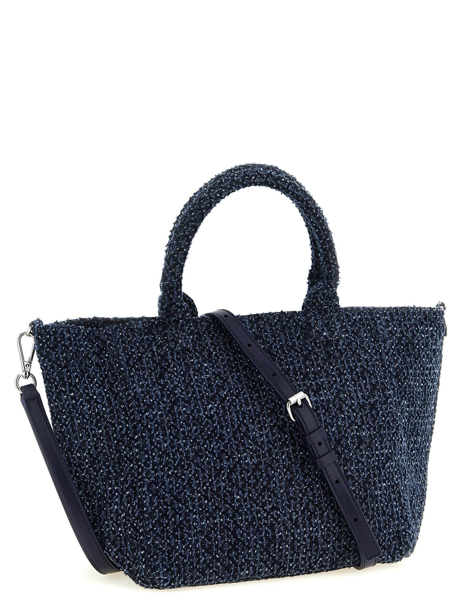 Ganni Blue Organic Cotton Tote Bag