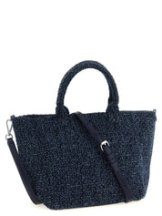 Ganni Blue Organic Cotton Tote Bag