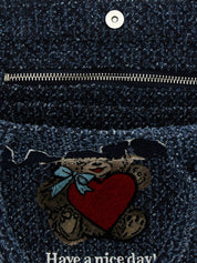 Ganni Blue Organic Cotton Tote Bag