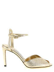 Jimmy Choo Gold Goatskin Stiletto Heel Sandals
