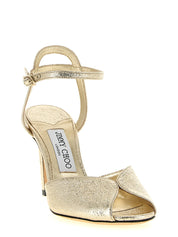 Jimmy Choo Gold Goatskin Stiletto Heel Sandals