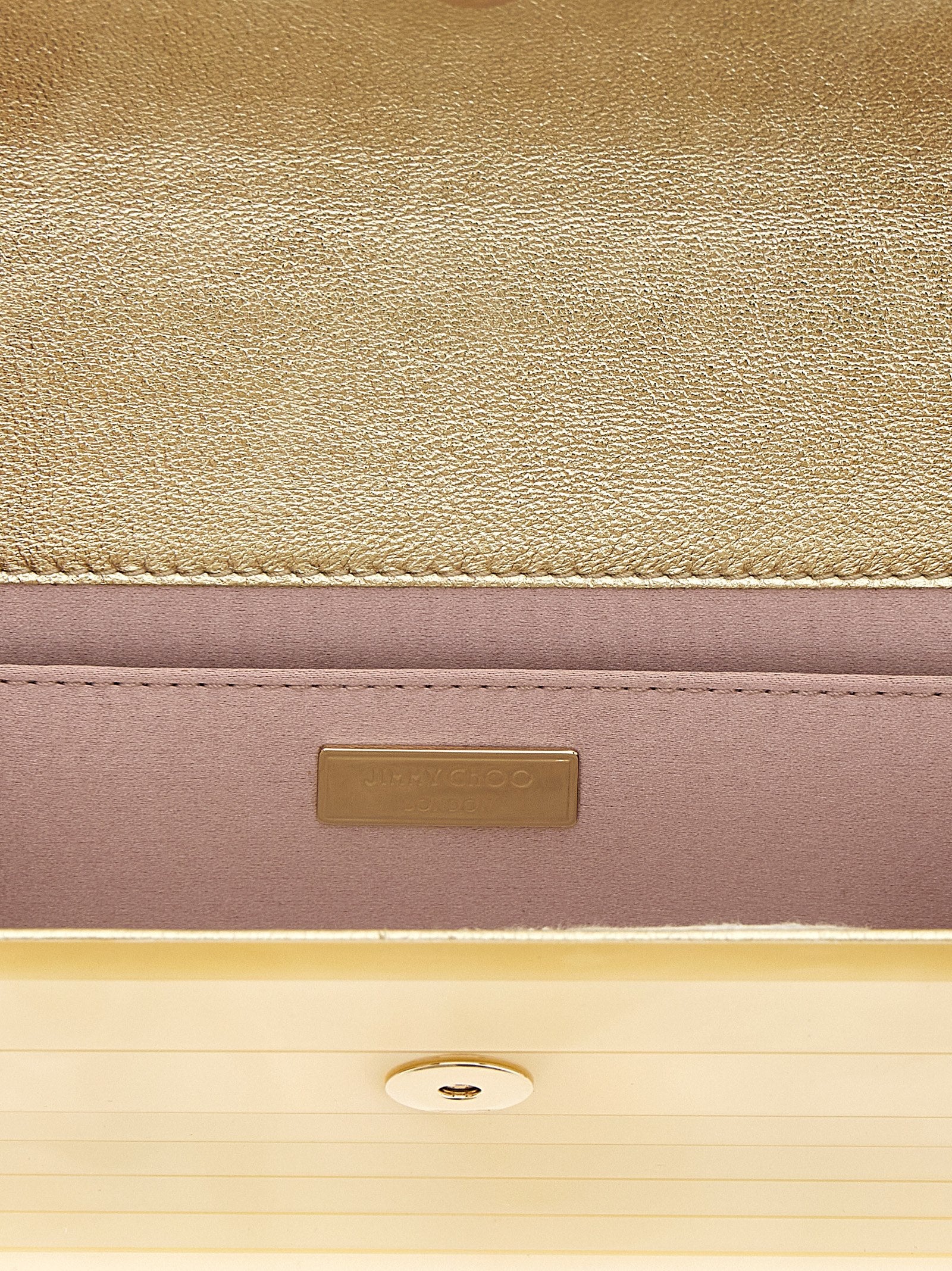 Jimmy Choo Gold Viscose Clutch Bag