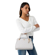 Guess White Polyurethane Satchel