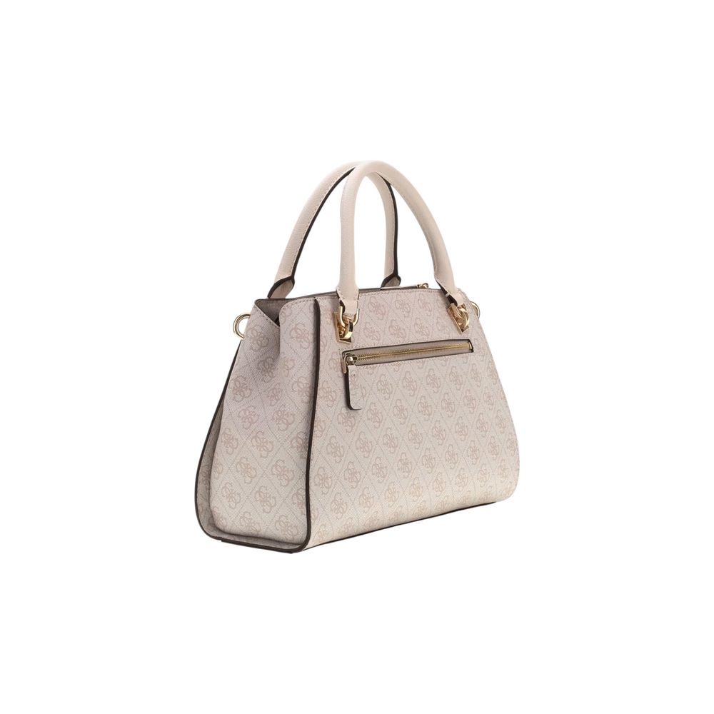 Guess White Polyurethane Satchel