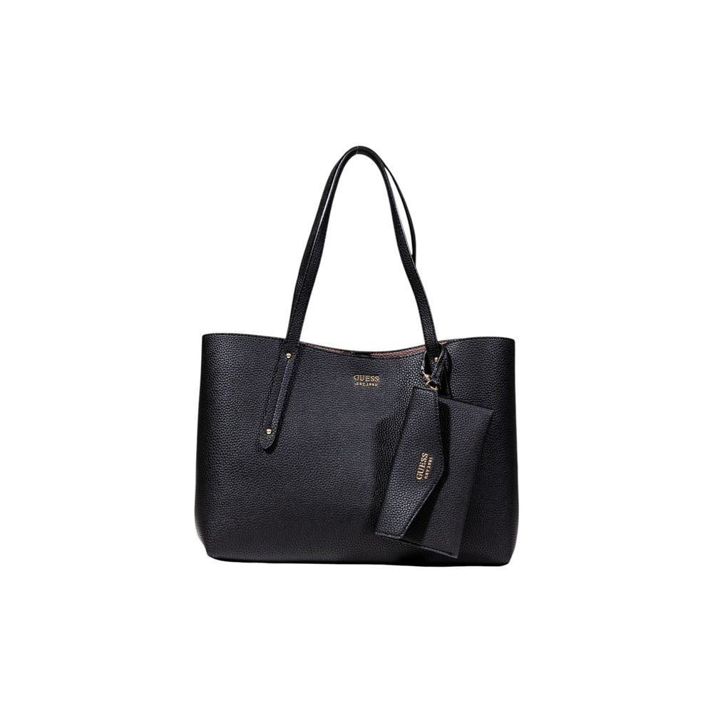 Guess Black Polyurethane Tote Bag
