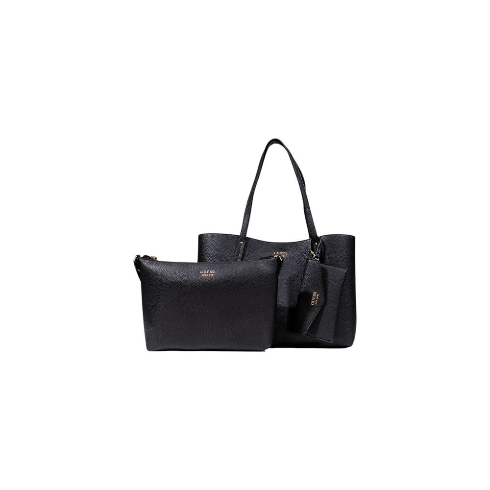 Guess Black Polyurethane Tote Bag