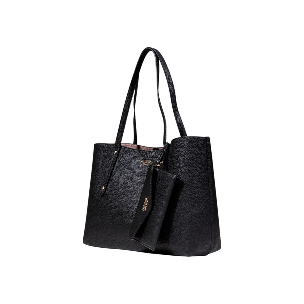 Guess Black Polyurethane Tote Bag